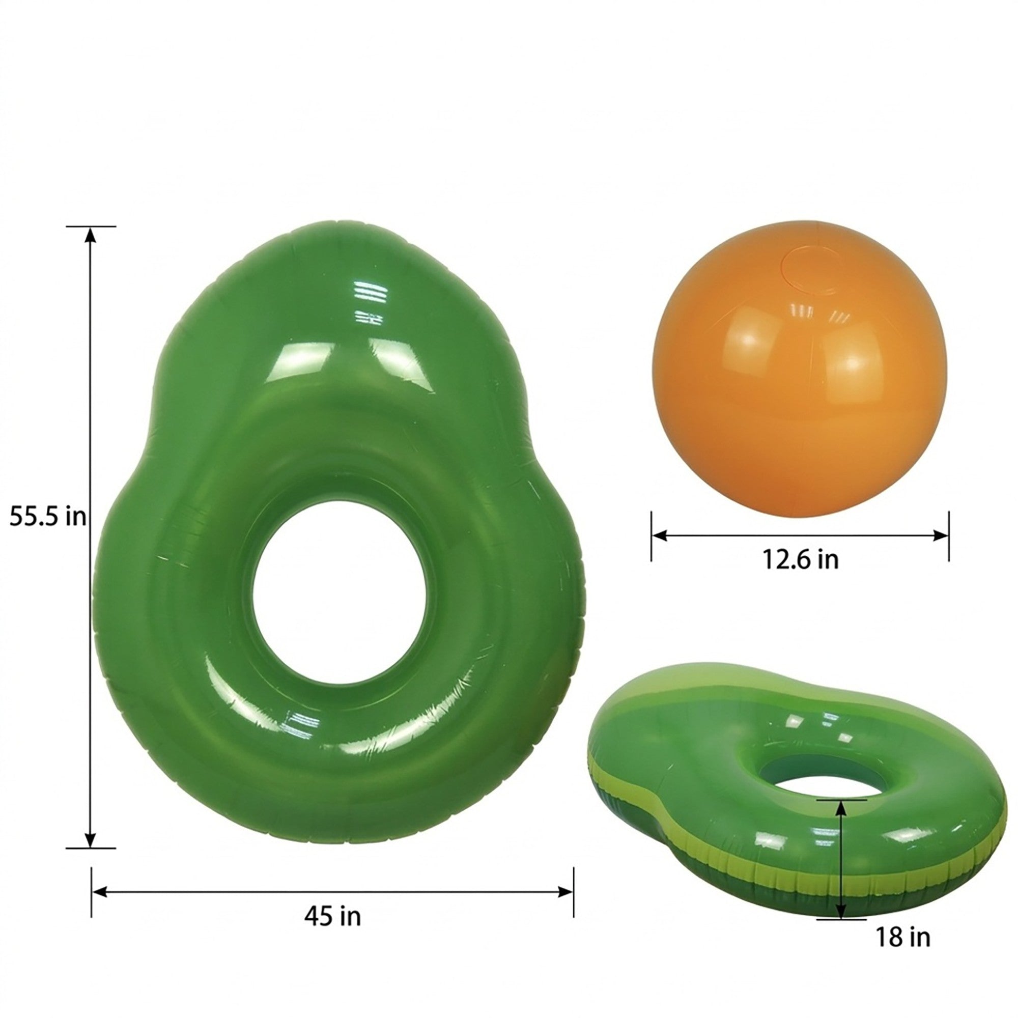 Anna-Kaci Inflatable Avocado Pool Float Swimming Pool Float for Adults Summer Pool Party Water Float