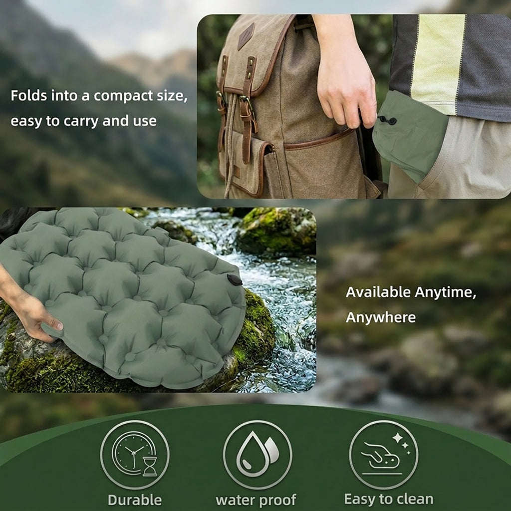 Anna-Kaci Inflatable Seat Cushion Portable Camping Air Cushion for Hiking Travel Outdoor Seating Pad