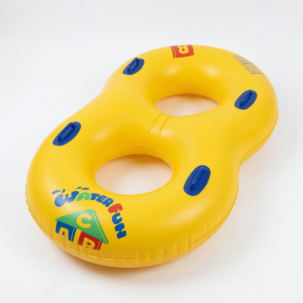 Anna-Kaci Double Inflatable Pool Float Tube with Handles Heavy Duty PVC Water Lounger Beach Lake Use