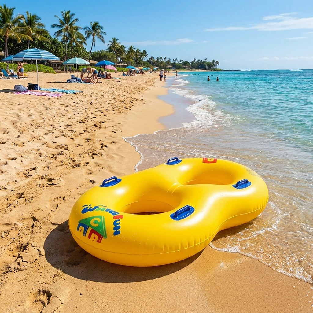 Anna-Kaci Double Inflatable Pool Float Tube with Handles Heavy Duty PVC Water Lounger Beach Lake Use