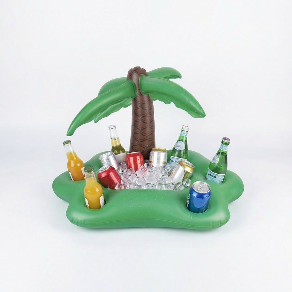 Anna-Kaci Inflatable Pool Drink Holder Floating Cooler with Cup Holders Ice Bucket Beverage Organizer for Pool