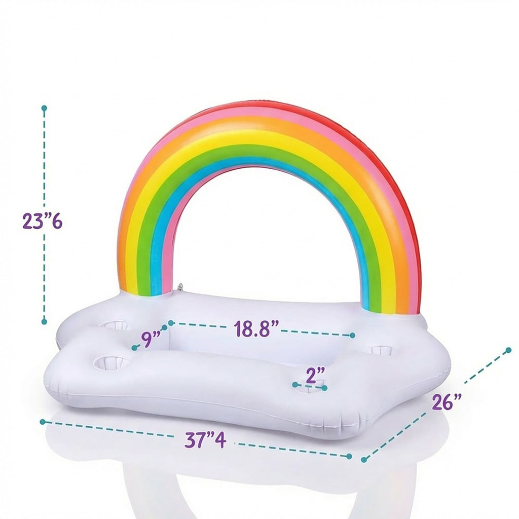 Anna-Kaci Inflatable Pool Drink Holder Floating Cooler with Cup Holders Ice Bucket Beverage Organizer for Pool