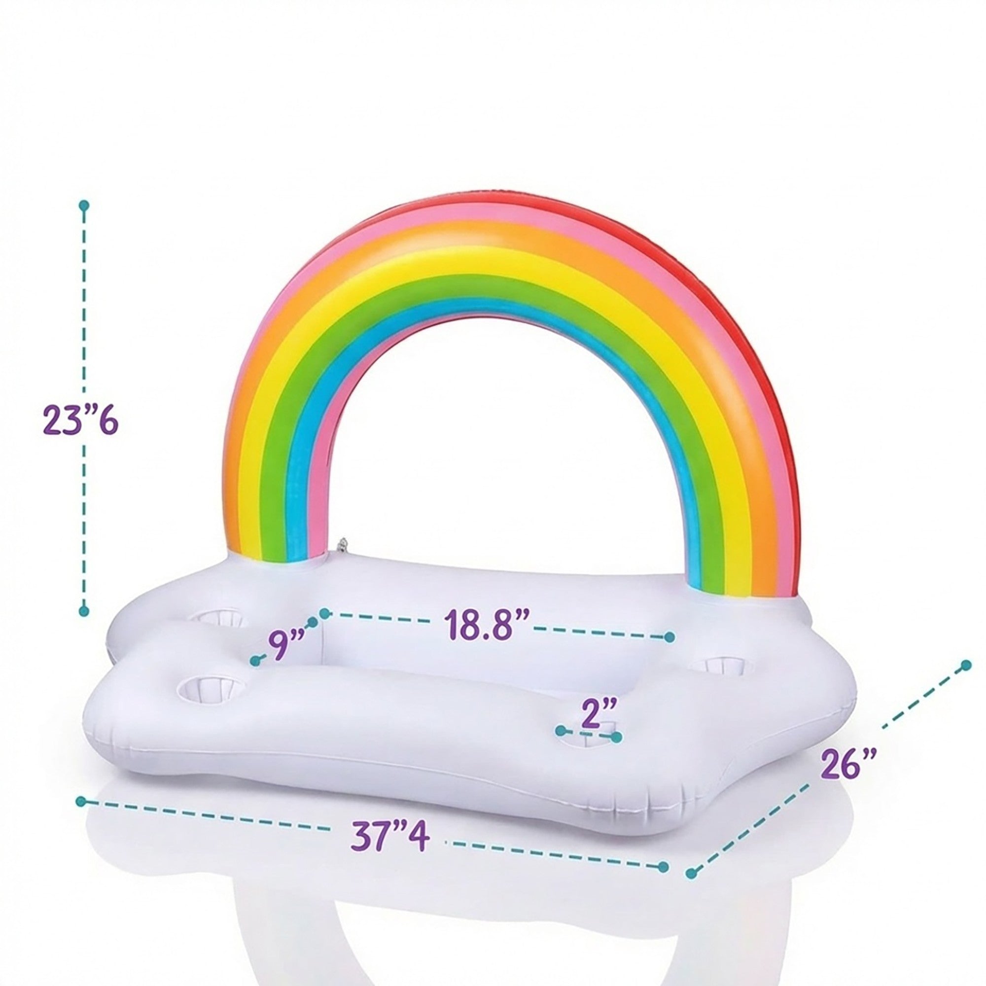 Anna-Kaci Inflatable Pool Drink Holder Floating Cooler with Cup Holders Ice Bucket Beverage Organizer for Pool