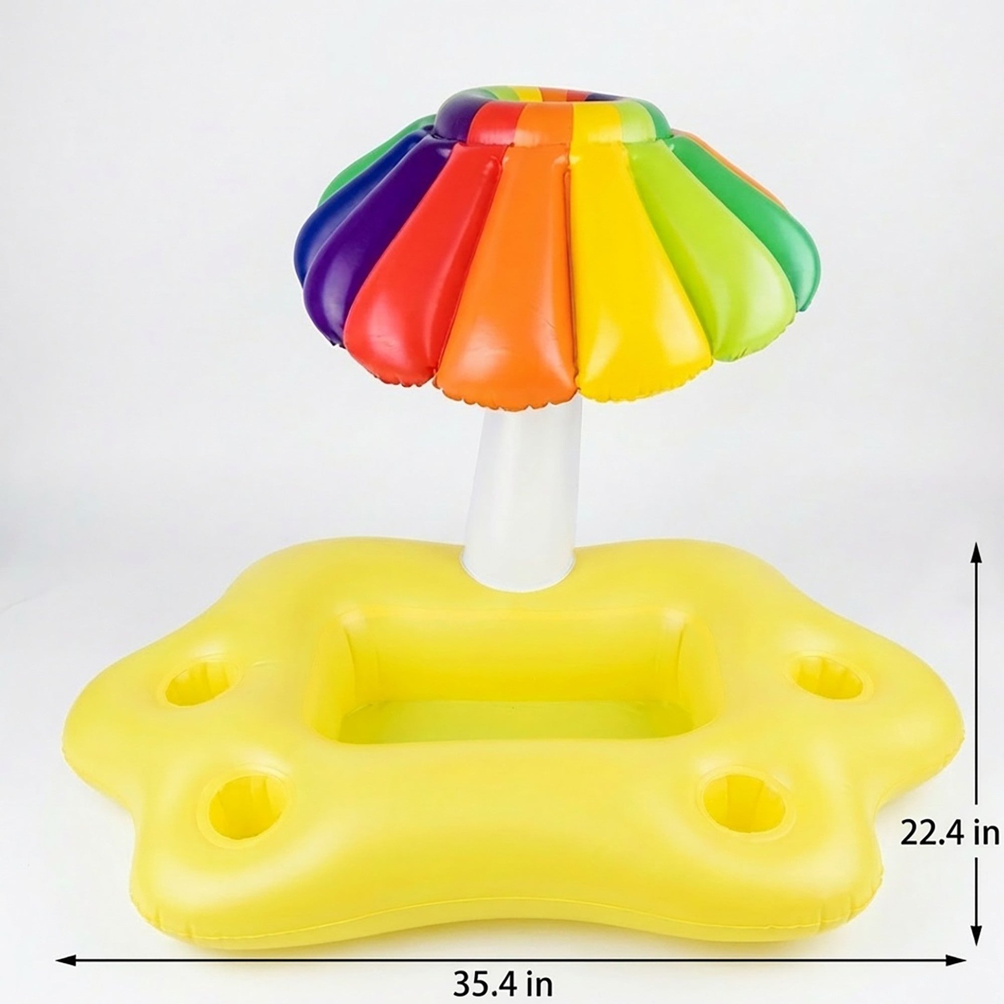 Anna-Kaci Inflatable Pool Drink Holder Floating Cooler with Cup Holders Ice Bucket Beverage Organizer for Pool