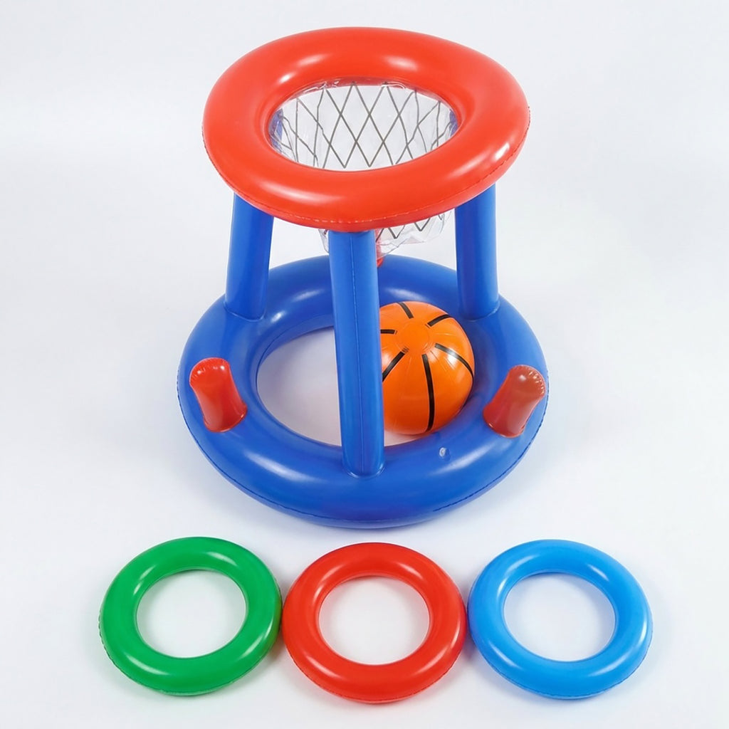 Anna-Kaci Inflatable Pool Basketball Game Set Floating Hoop Water Toy Backyard Pool Games