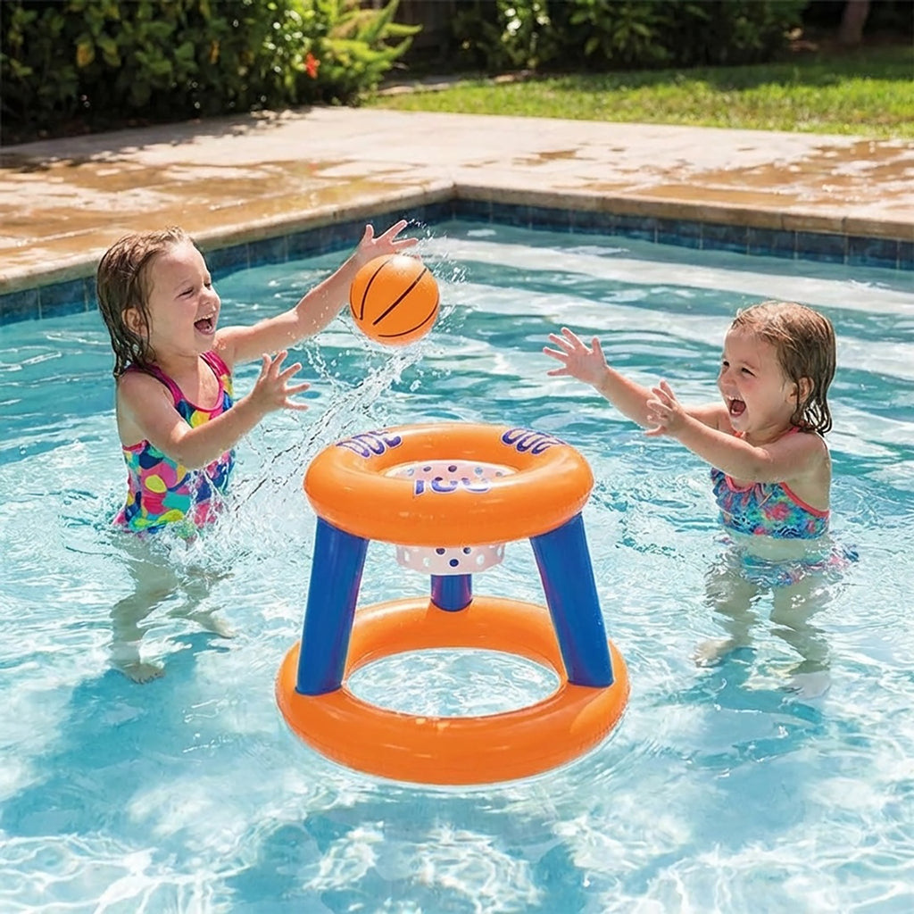 Anna-Kaci Inflatable Pool Basketball Game Set Floating Hoop Water Toy Backyard Pool Games