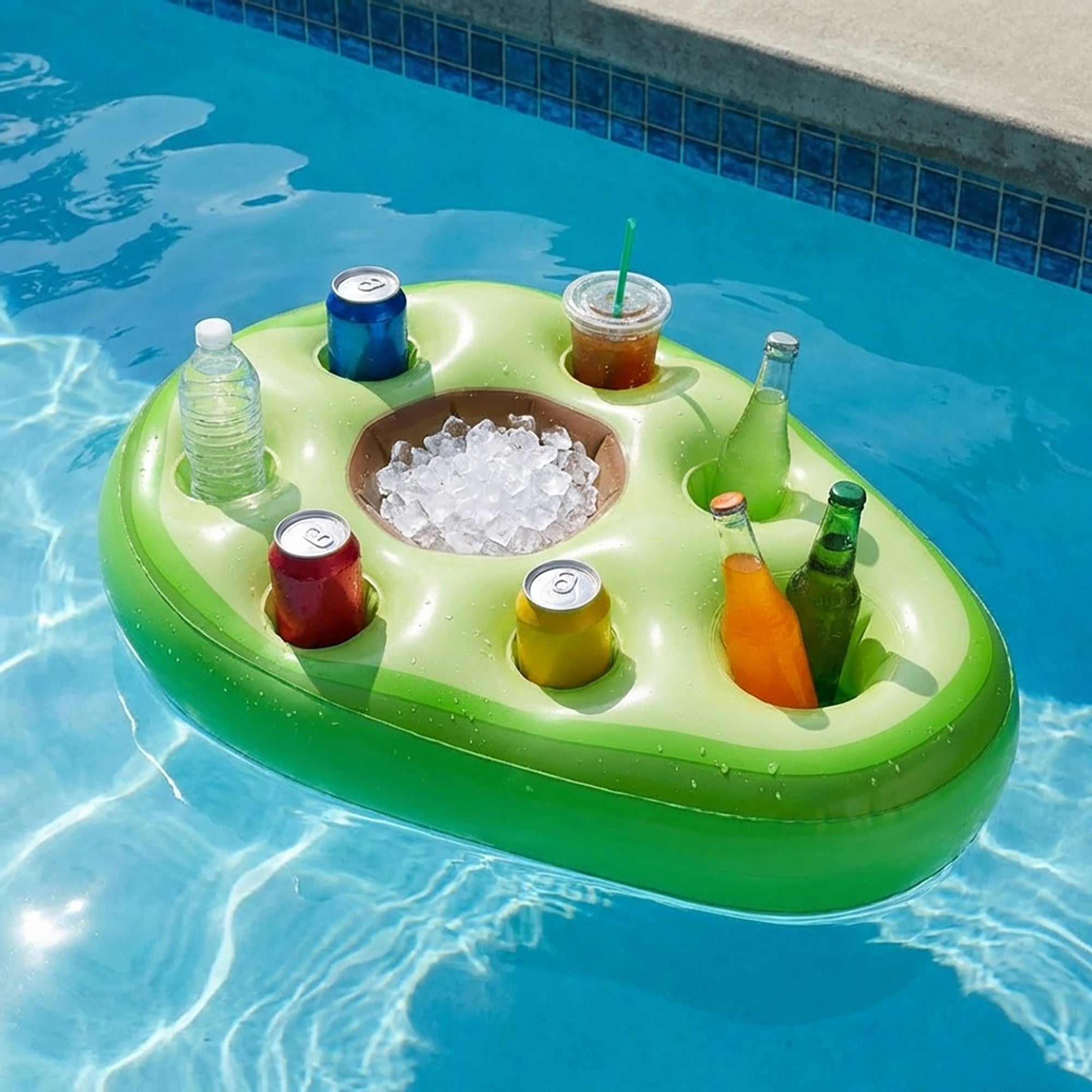 Anna-Kaci Inflatable Pool Floating Drink Cooler Party Beverage Holder for Pool Beach Lake