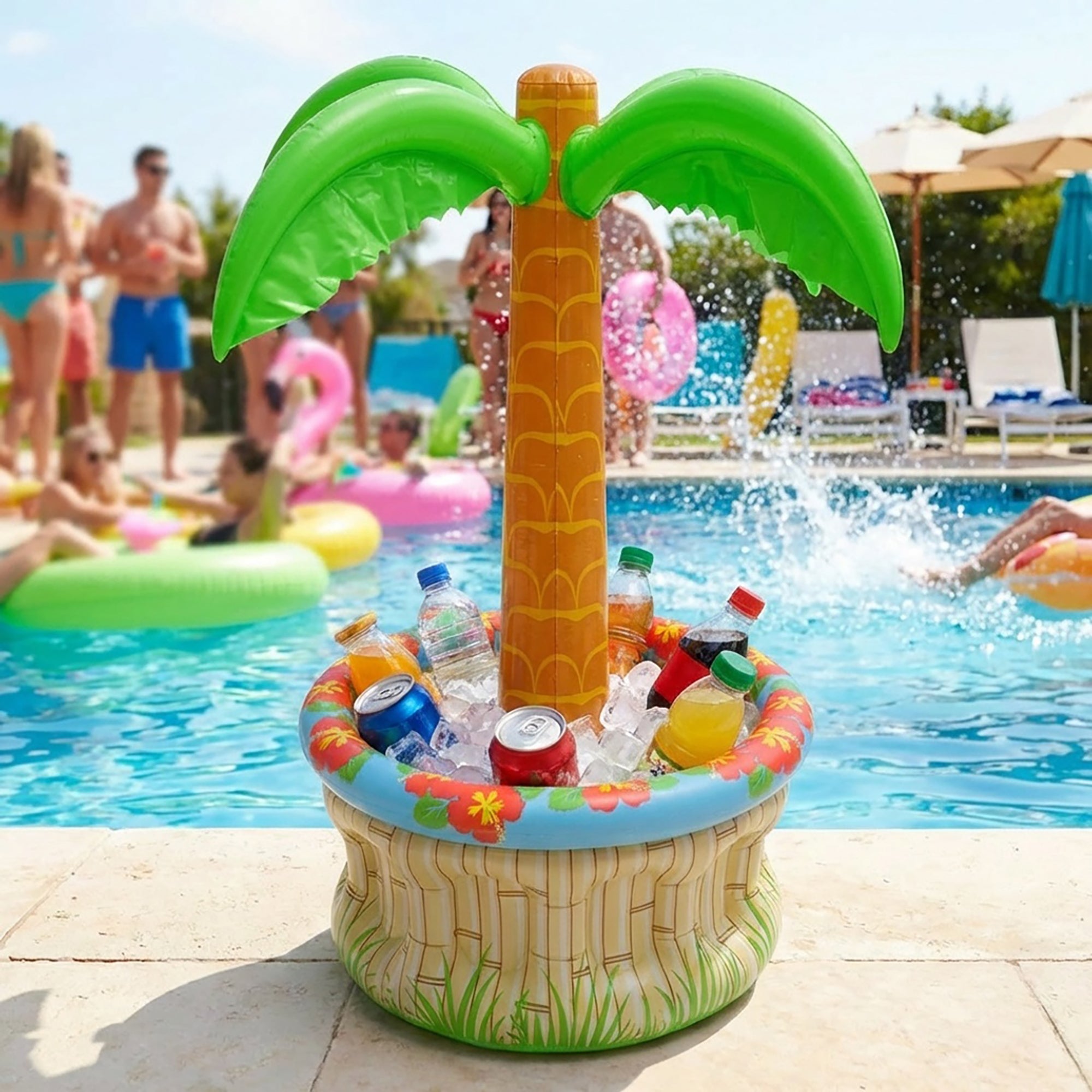 Anna-Kaci Inflatable Pool Floating Drink Cooler Party Beverage Holder for Pool Beach Lake
