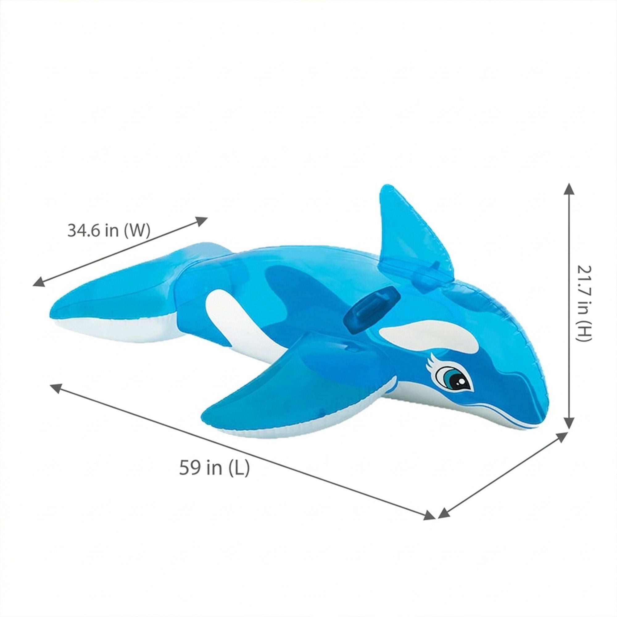 Anna-Kaci Inflatable Orca Pool Float Ride On Water Float with Handles Outdoor Swimming Pool Lake Float