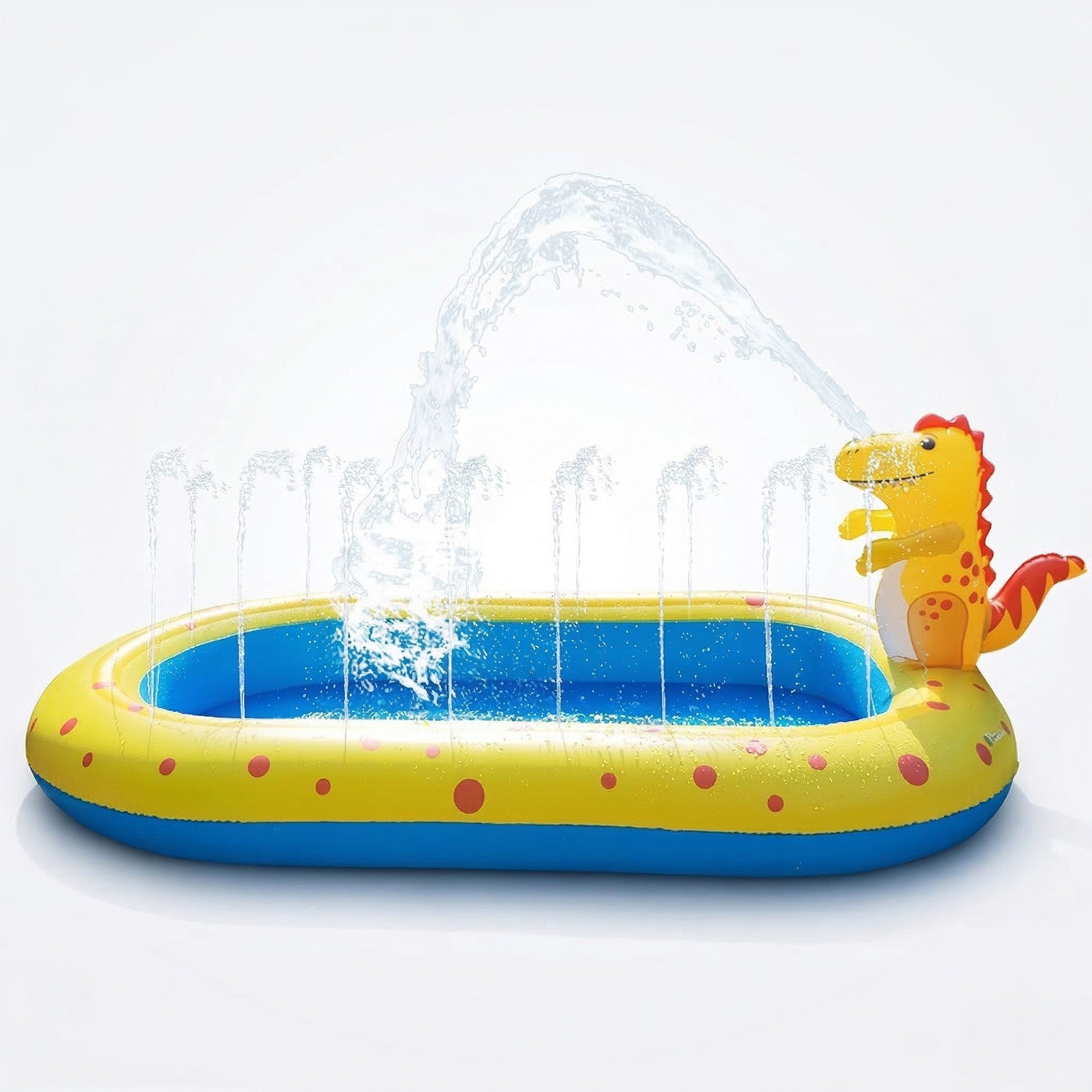 Anna-Kaci Inflatable Splash Pool with Dinosaur Water Sprayer Backyard Spray Play Pool Outdoor Water Play
