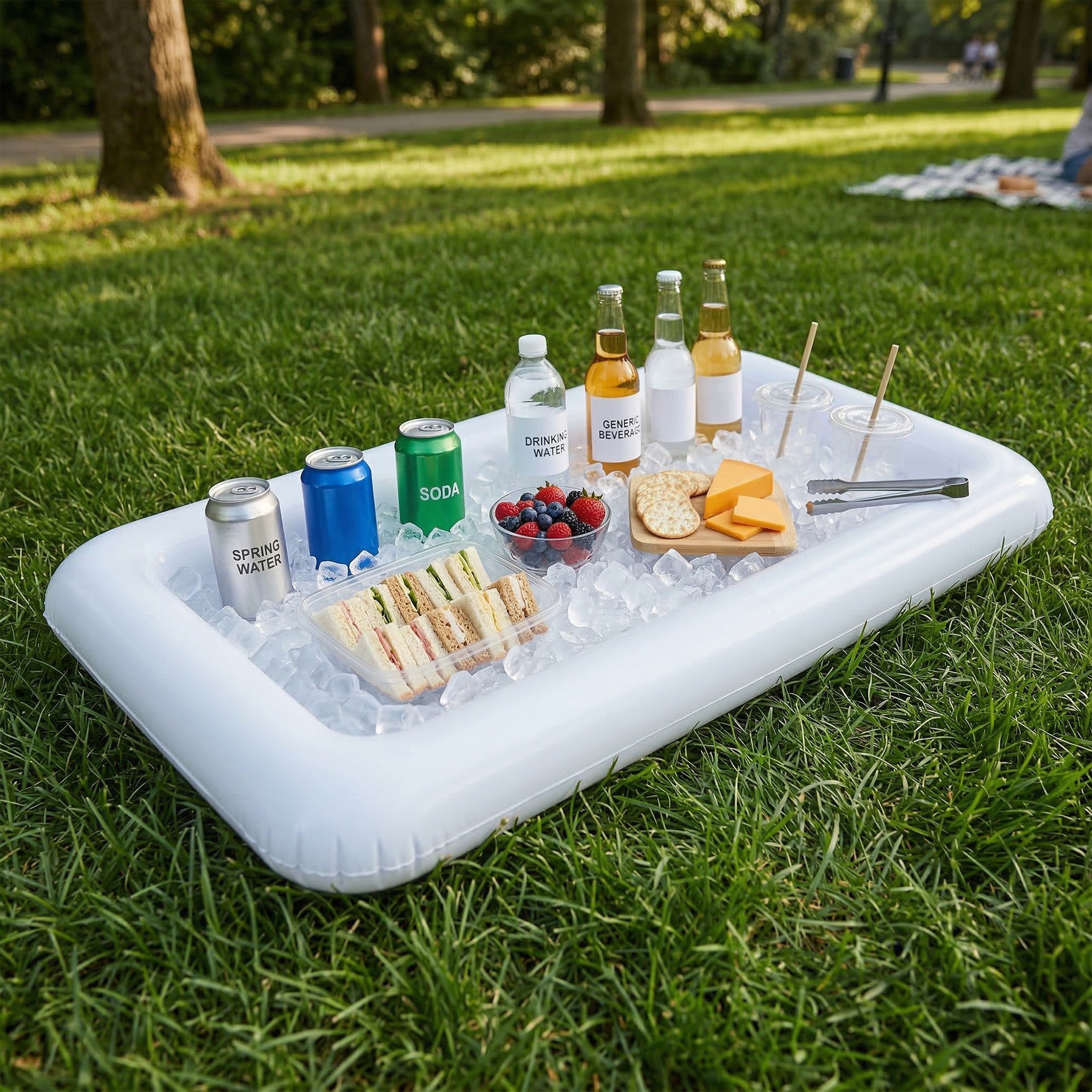 Anna-Kaci Inflatable Floating Cooler Pool Drink Holder for Pool Beach Outdoor Party Beverage Storage