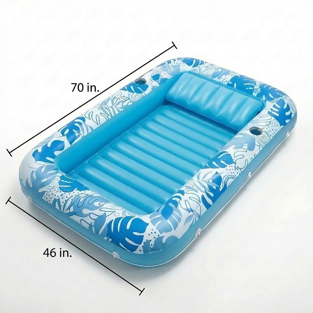 Anna-Kaci Inflatable Pool Float Lounger Water Lounge Mat for Pool Backyard Lawn and Summer Relaxation