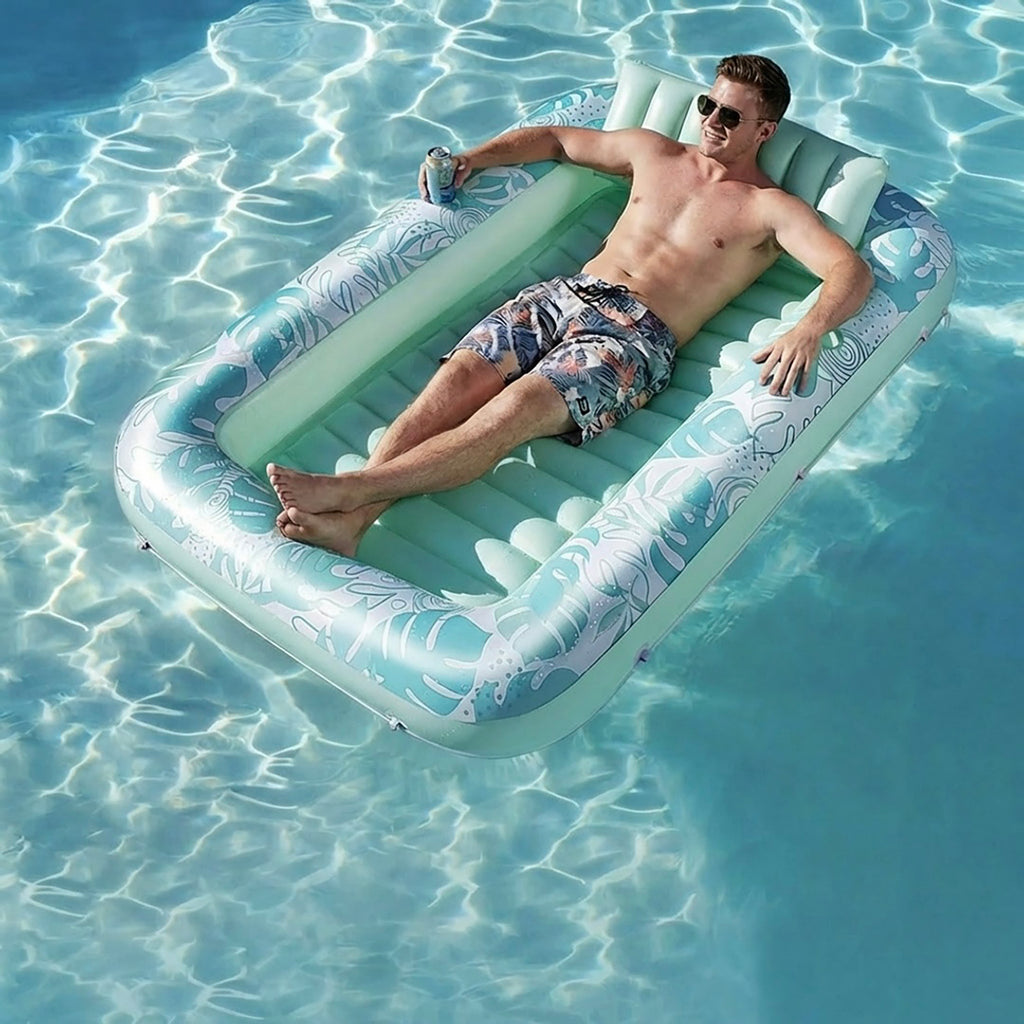 Anna-Kaci Inflatable Pool Float Lounger Water Lounge Mat for Pool Backyard Lawn and Summer Relaxation
