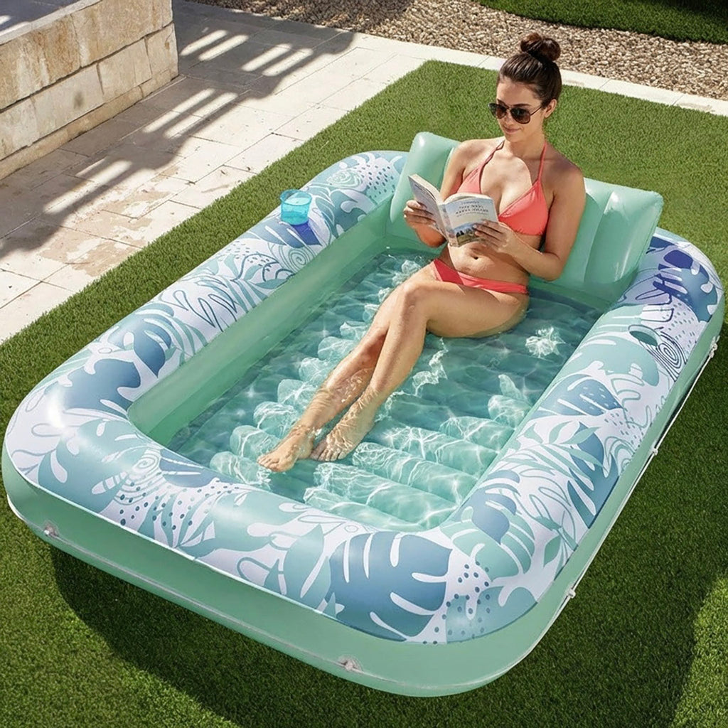 Anna-Kaci Inflatable Pool Float Lounger Water Lounge Mat for Pool Backyard Lawn and Summer Relaxation