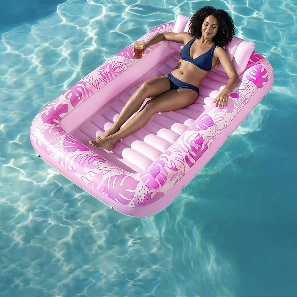 Anna-Kaci Inflatable Pool Float Lounger Water Lounge Mat for Pool Backyard Lawn and Summer Relaxation