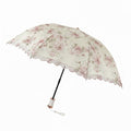 Anna-Kaci Vintage Floral Lace Trim Umbrella with Scalloped Edge Canopy