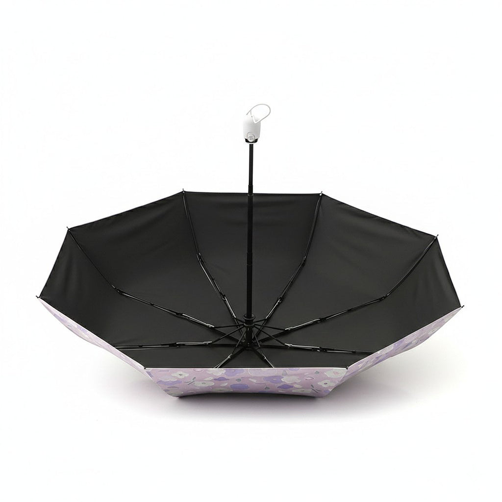 Anna-Kaci Lavender Floral Print Compact Foldable Umbrella