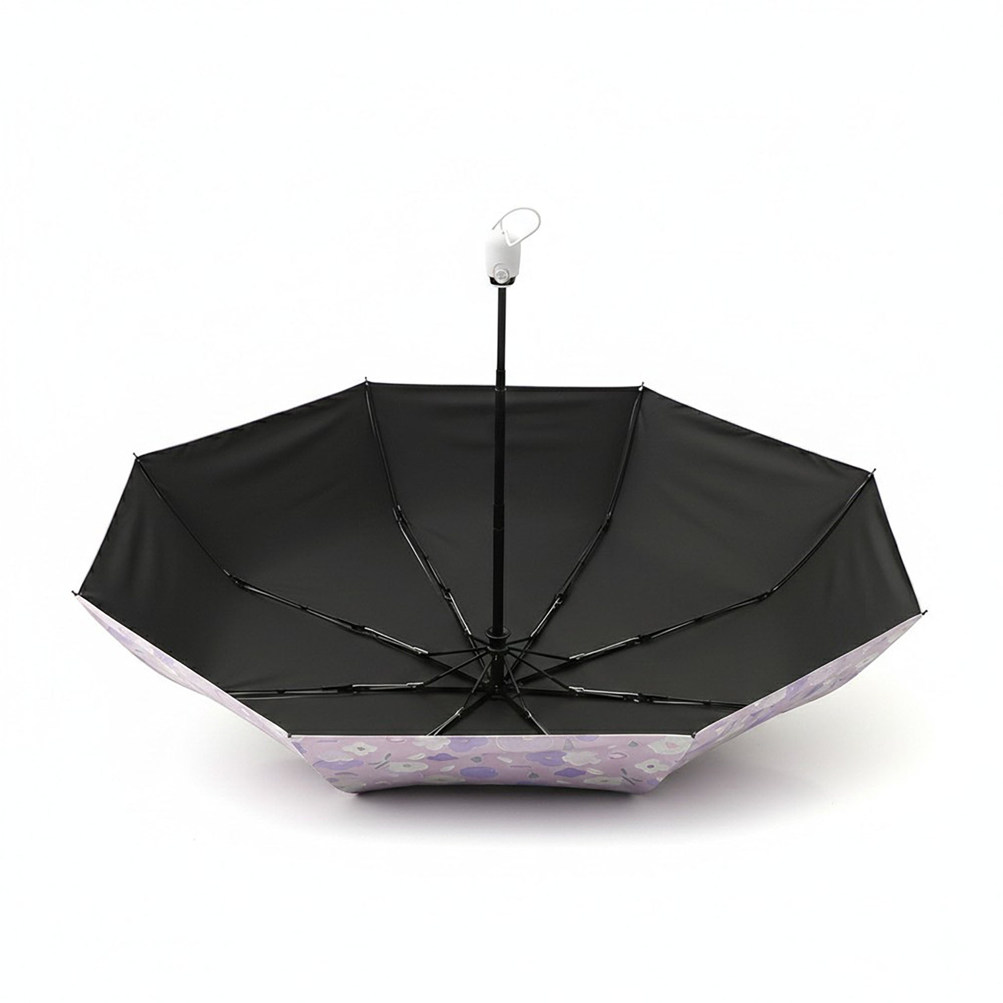 Anna-Kaci Lavender Floral Print Compact Foldable Umbrella