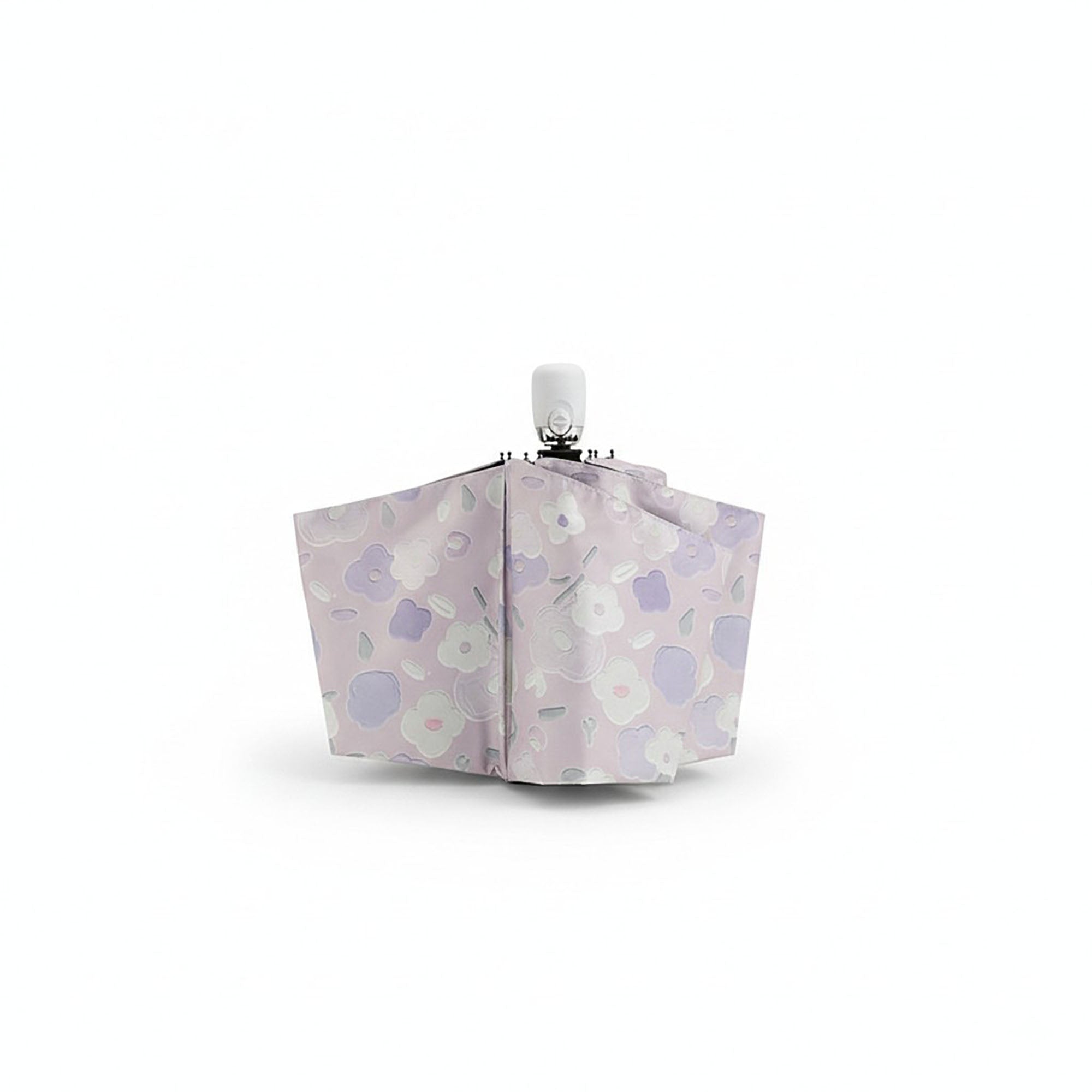 Anna-Kaci Lavender Floral Print Compact Foldable Umbrella