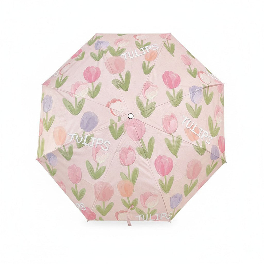 Anna-Kaci Tulip Floral Print Compact Foldable Umbrella