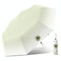 Anna-Kaci Gradient-Colored Umbrella with Floral Accent and Curved Handle