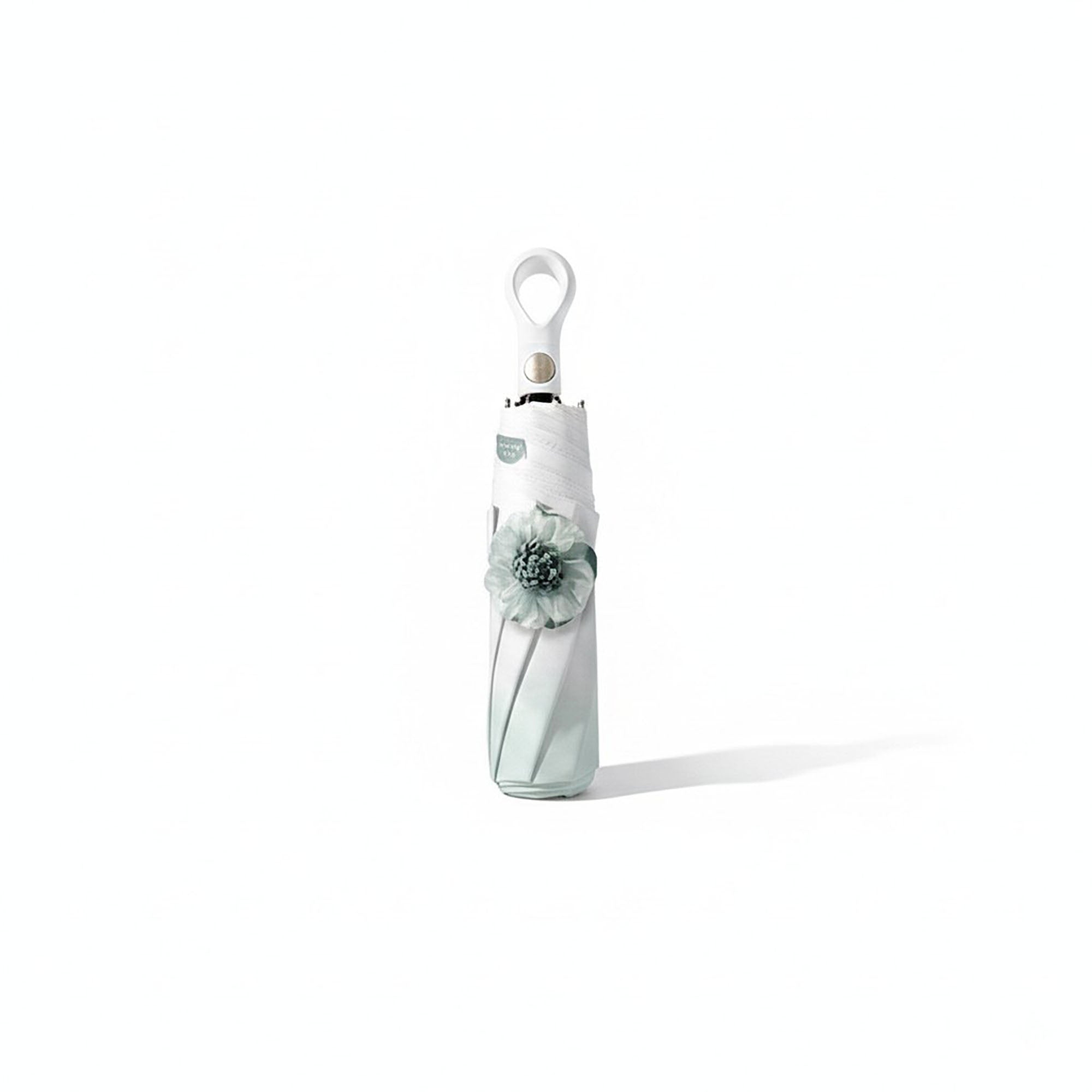 Anna-Kaci Gradient-Colored Umbrella with Floral Accent and Curved Handle