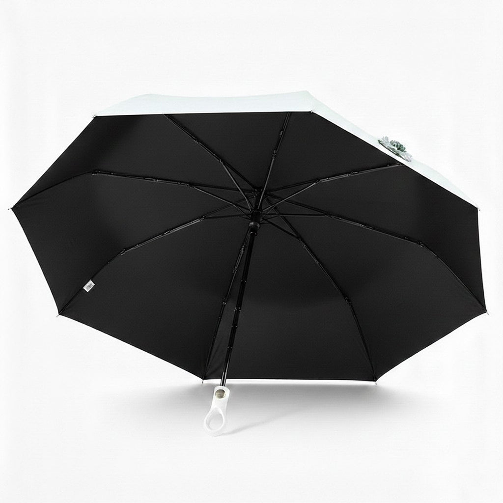 Anna-Kaci Gradient-Colored Umbrella with Floral Accent and Curved Handle