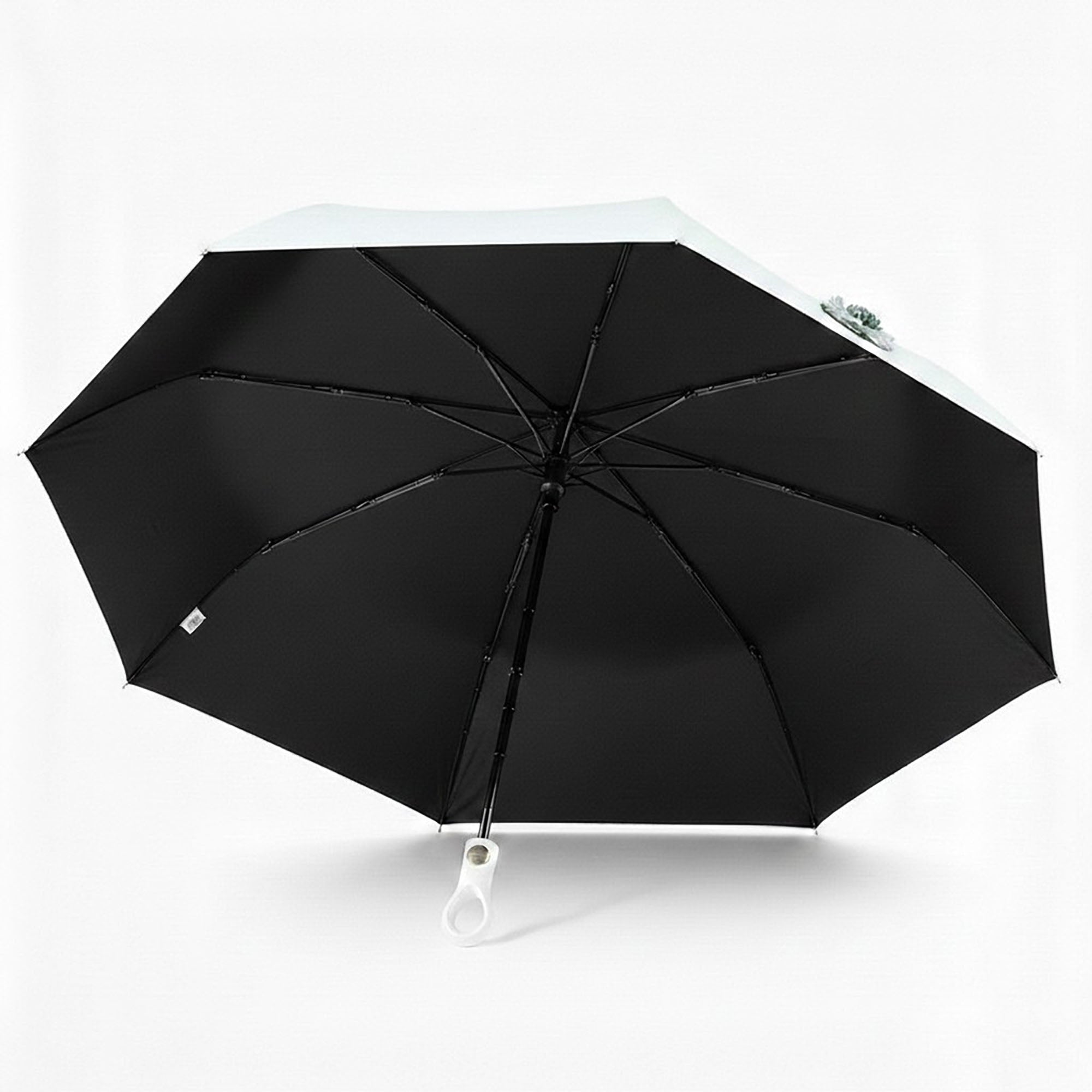 Anna-Kaci Gradient-Colored Umbrella with Floral Accent and Curved Handle