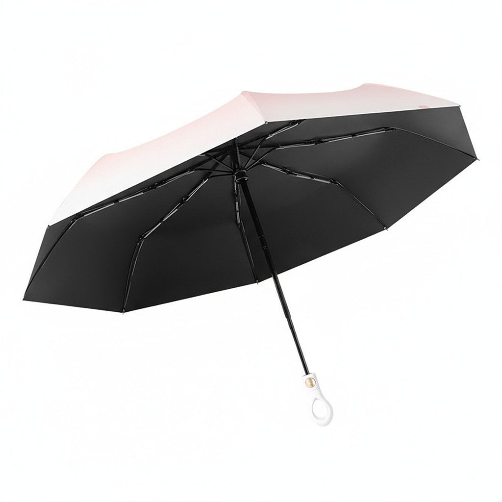 Anna-Kaci Gradient-Colored Umbrella with Floral Accent and Curved Handle