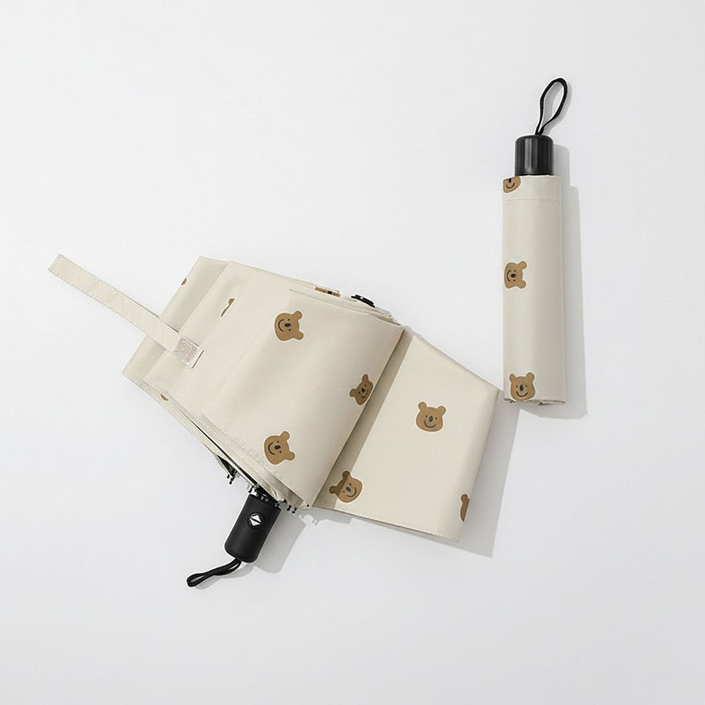 Anna-Kaci Teddy Bear Print Umbrella with Allover Mini Bear Pattern