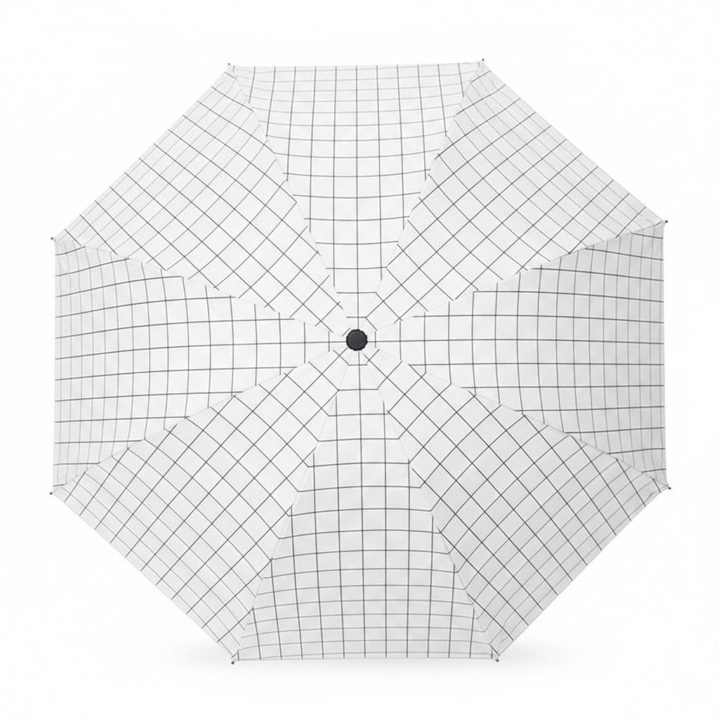 Anna-Kaci Clear Dome Umbrella with Grid Pattern Auto Open Wind Resistant Frame and Curved Handle Design