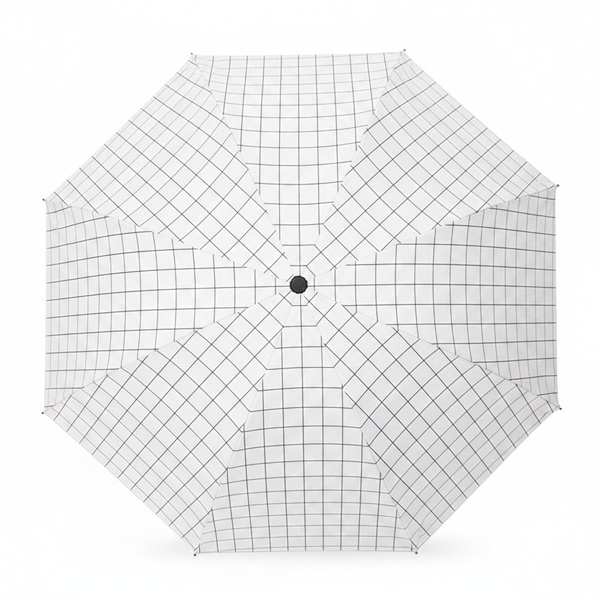 Anna-Kaci Clear Dome Umbrella with Grid Pattern Auto Open Wind Resistant Frame and Curved Handle Design