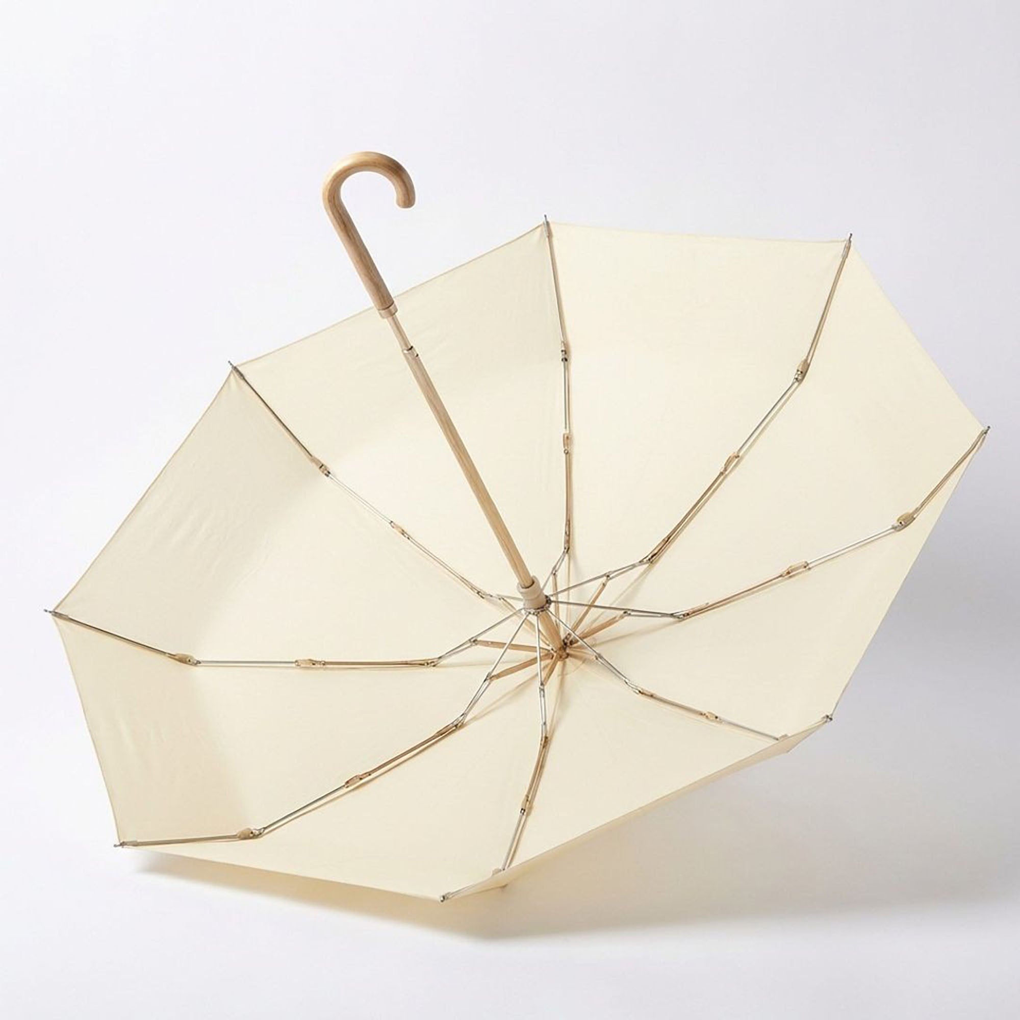Anna-Kaci Floral Print Folding Umbrella with Gold Tone Frame Curved Handle and Matching Sleeve