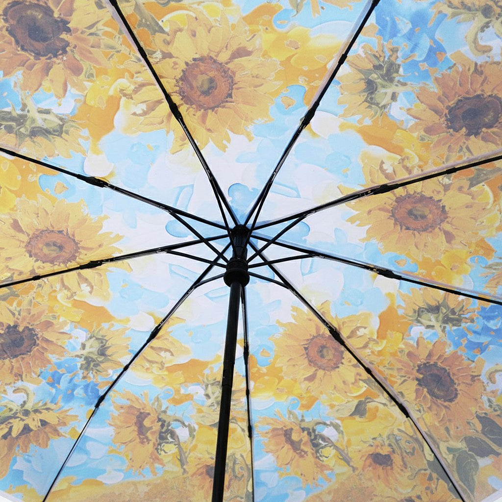 Anna-Kaci Sunflower Print Compact Folding Umbrella with Automatic Open Wind Resistant Frame