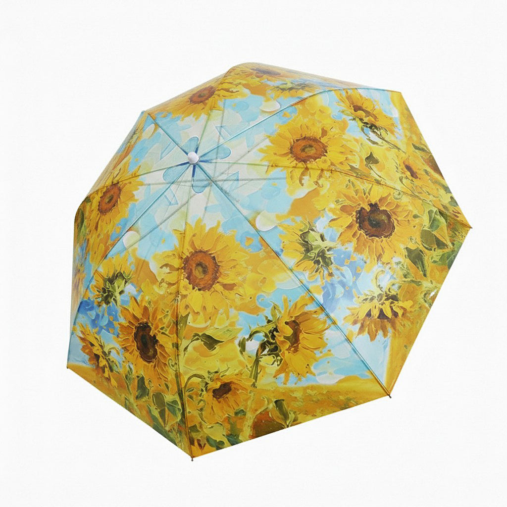Anna-Kaci Sunflower Print Compact Folding Umbrella with Automatic Open Wind Resistant Frame