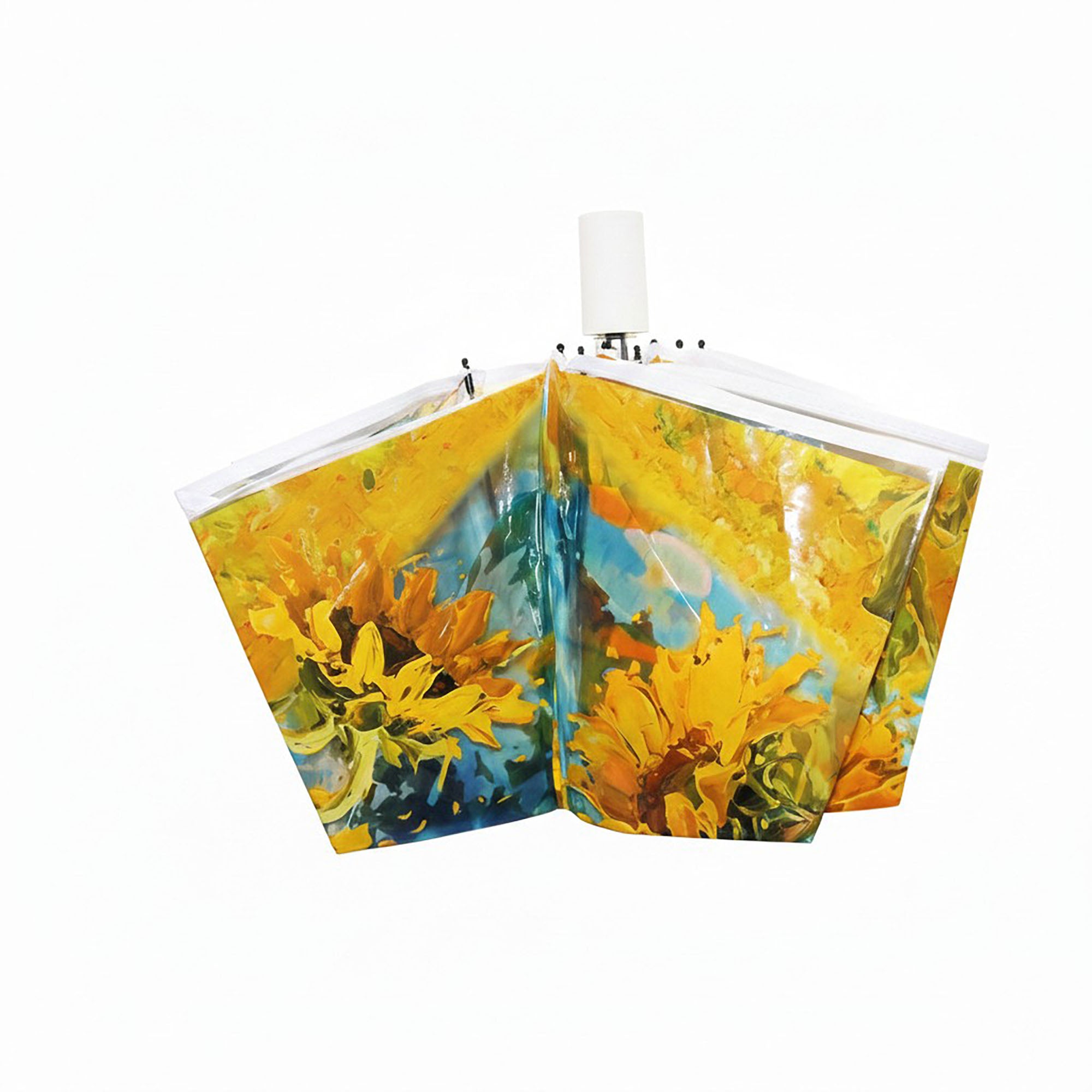 Anna-Kaci Sunflower Print Compact Folding Umbrella with Automatic Open Wind Resistant Frame