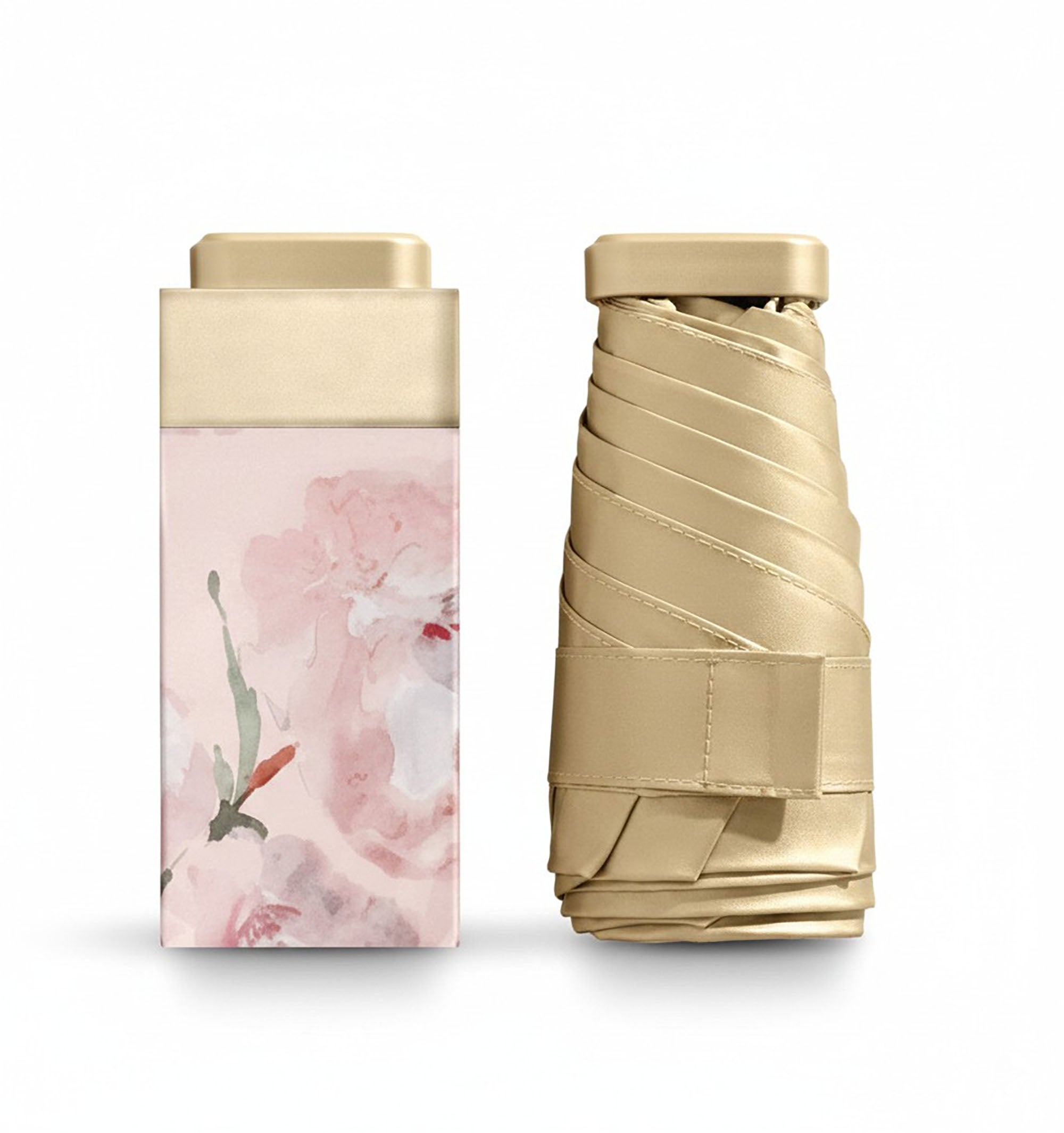 Anna-Kaci Floral Interior Compact Folding Umbrella with Automatic Open Wind Resistant Frame