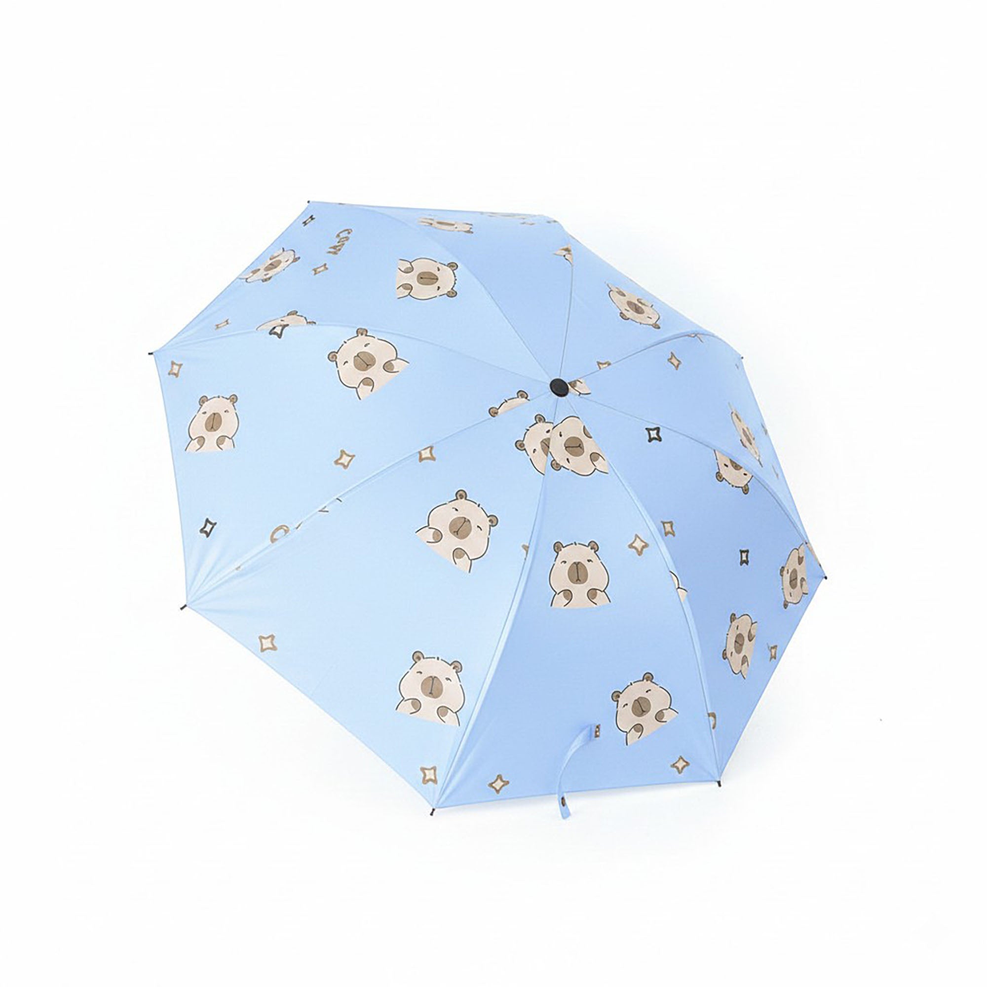 Anna-Kaci Bear Print Compact Folding Umbrella with Automatic Open and Matching Storage Sleeve
