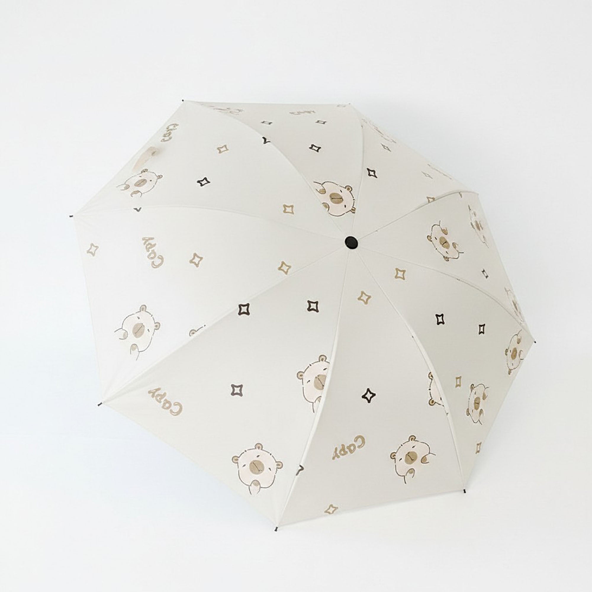 Anna-Kaci Bear Print Compact Folding Umbrella with Automatic Open and Matching Storage Sleeve
