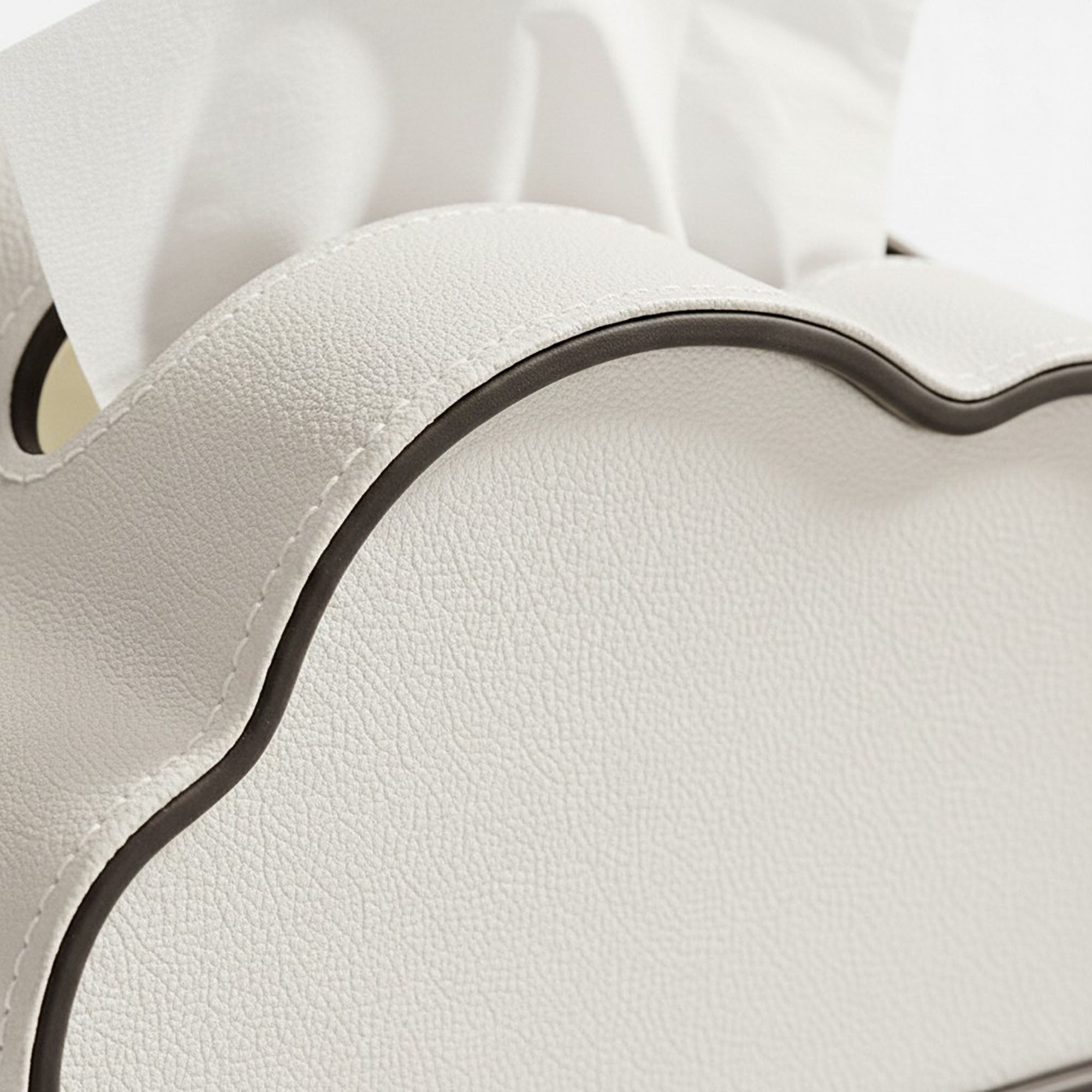 Anna-Kaci Cloud Shape Tissue Box Cover with Faux Leather Finish
