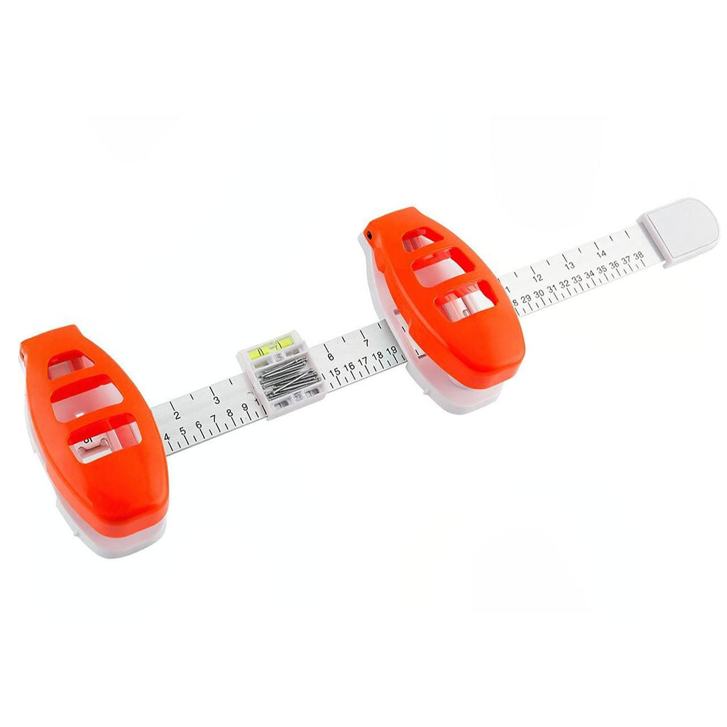 Anna-Kaci Wall Mount Measuring and Leveling Tool with Dual Position Markers and Built In Bubble Level