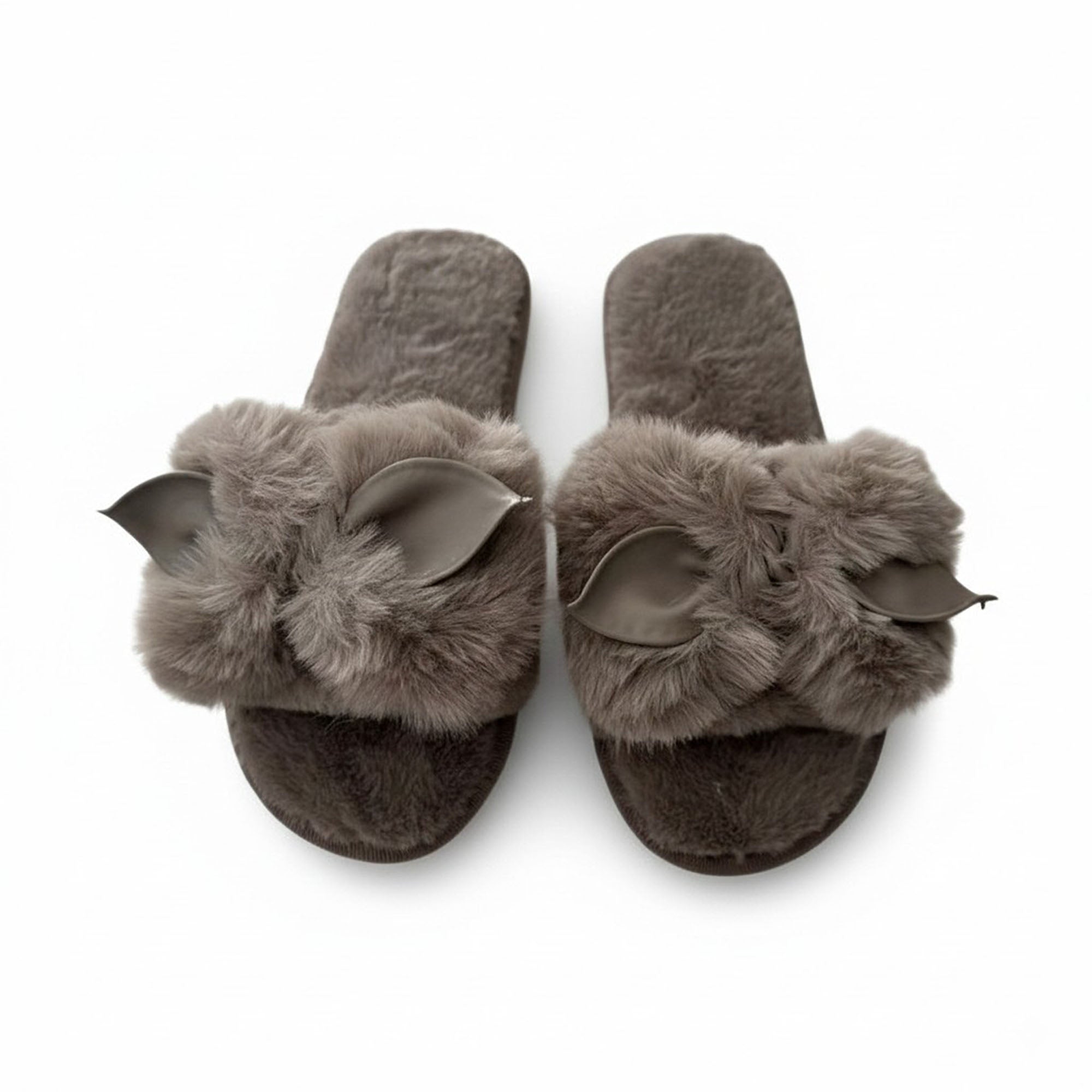 Anna-Kaci Women's Plush Slide Slippers with 3D Animal Ear Detail