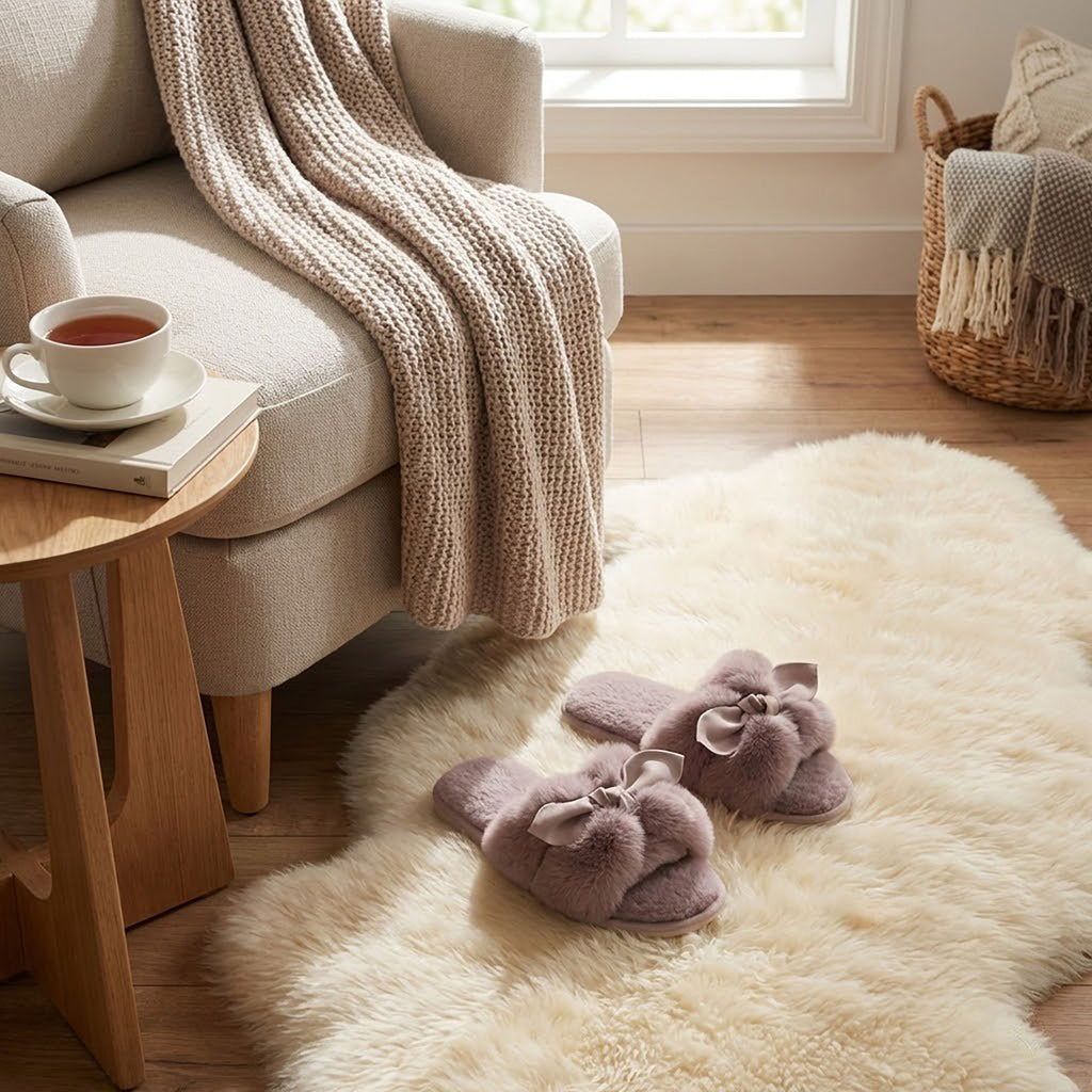 Anna-Kaci Women's Plush Slide Slippers with 3D Animal Ear Detail