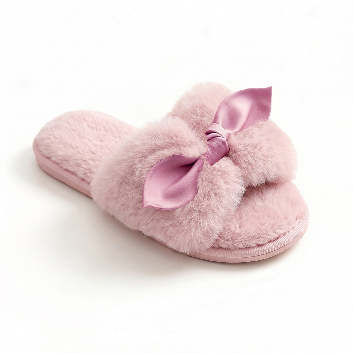Pantuflas tipo slide de felpa para mujer Anna-Kaci con detalle de orejas de animales en 3D
