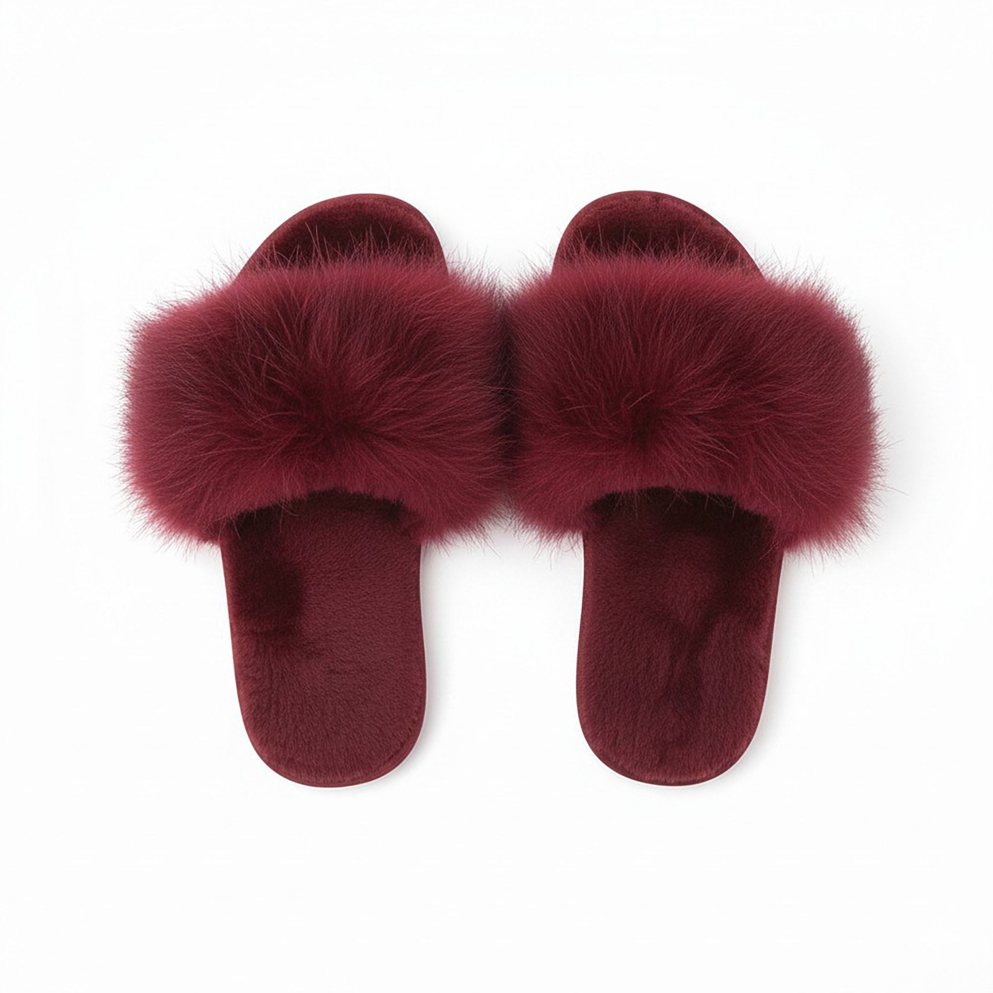 Anna-Kaci Women's Plush Faux Fur Slide Slippers with Fluffy Strap