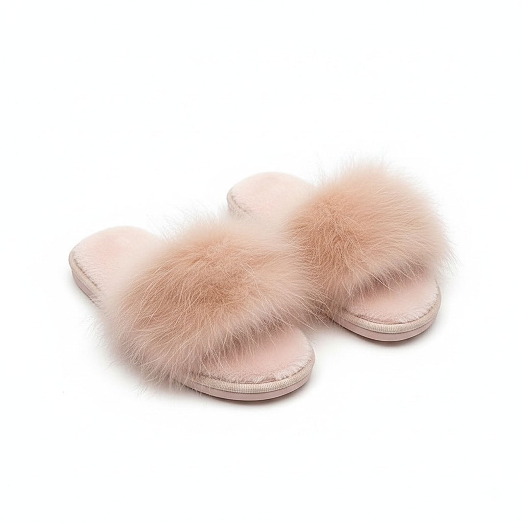 Anna-Kaci Women's Plush Faux Fur Slide Slippers with Fluffy Strap