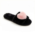 Anna-Kaci Women's Plush Slide Slippers with Faux Fur Pom Detail