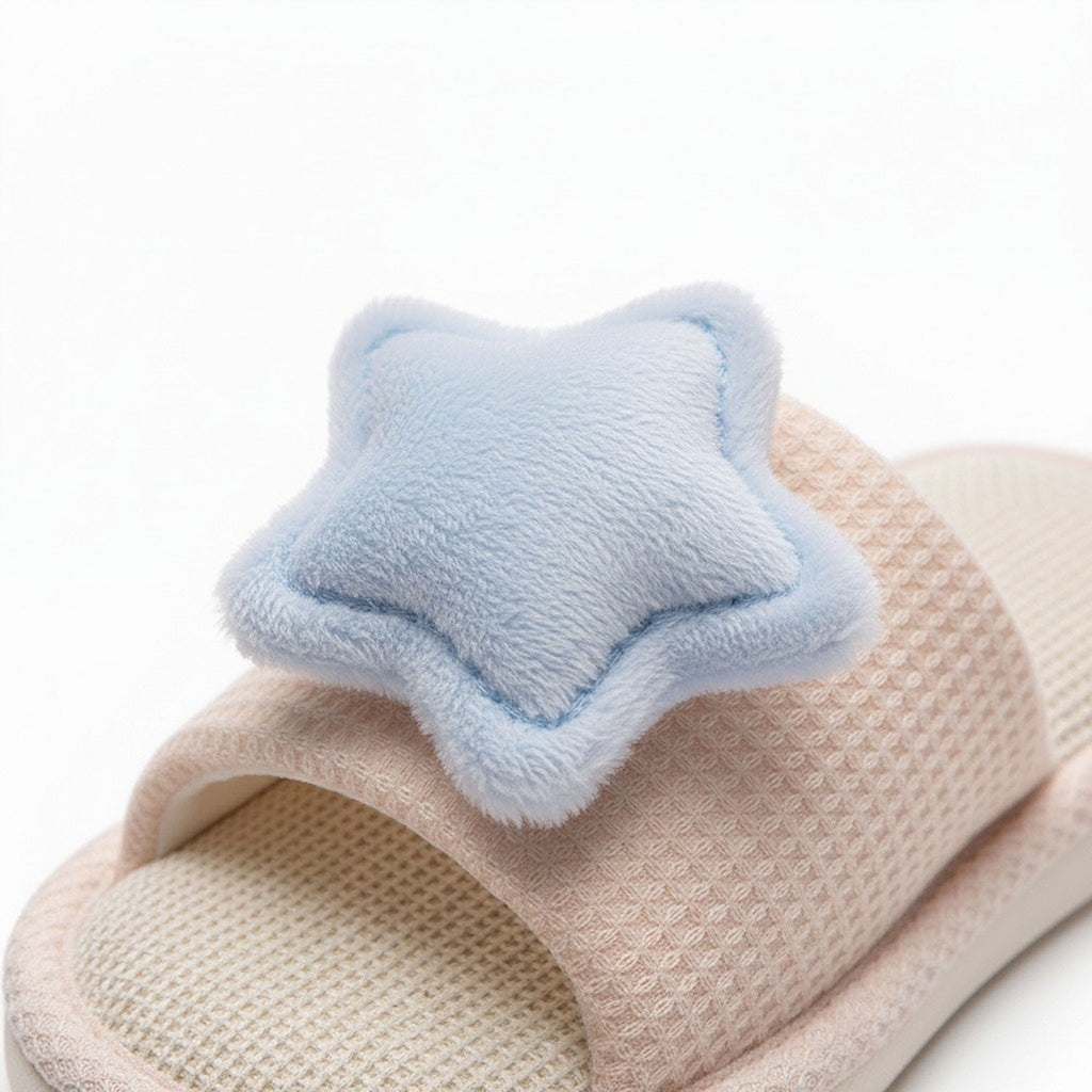 Anna-Kaci Women's Indoor Slide Slippers with Star and Moon Detail
