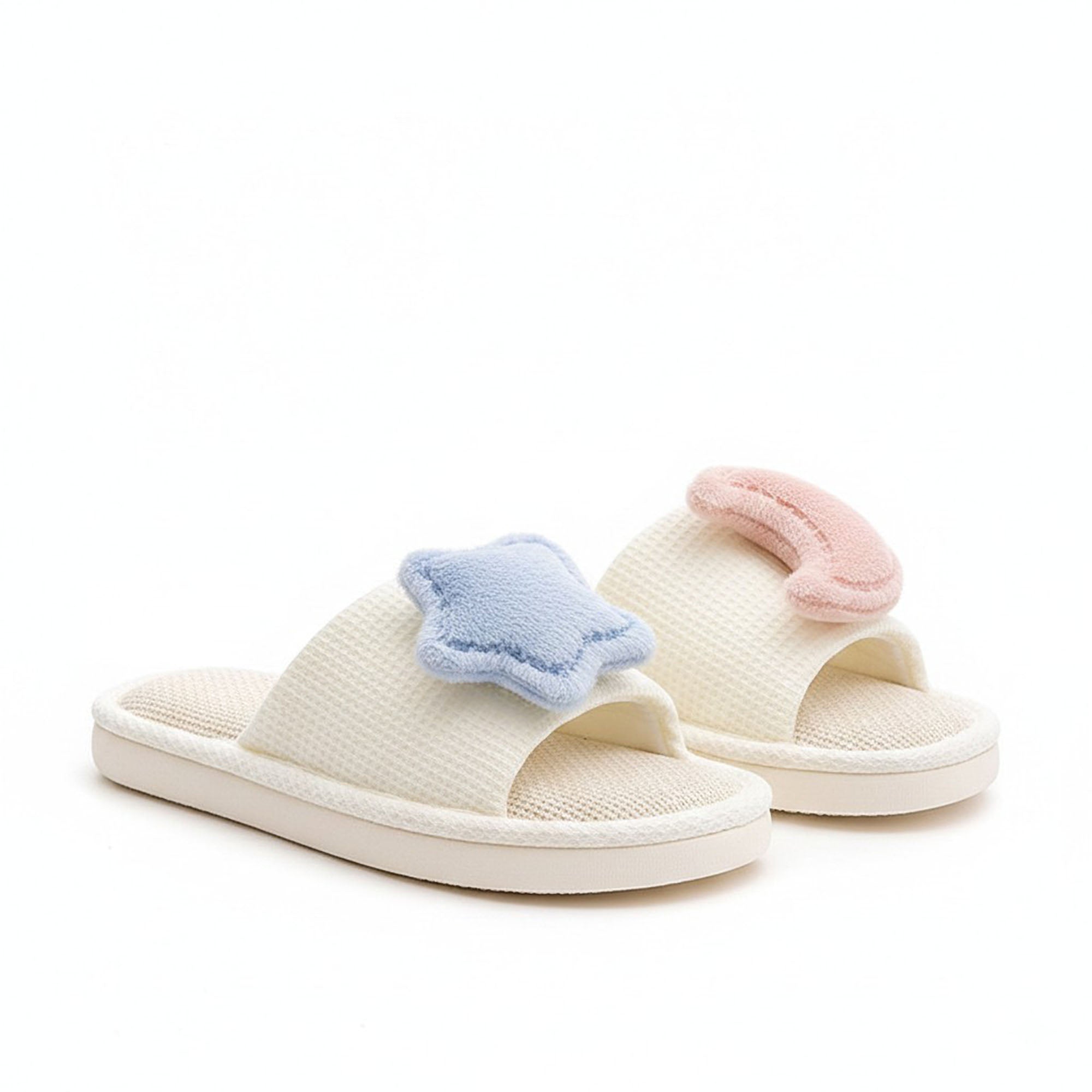Anna-Kaci Women's Indoor Slide Slippers with Star and Moon Detail