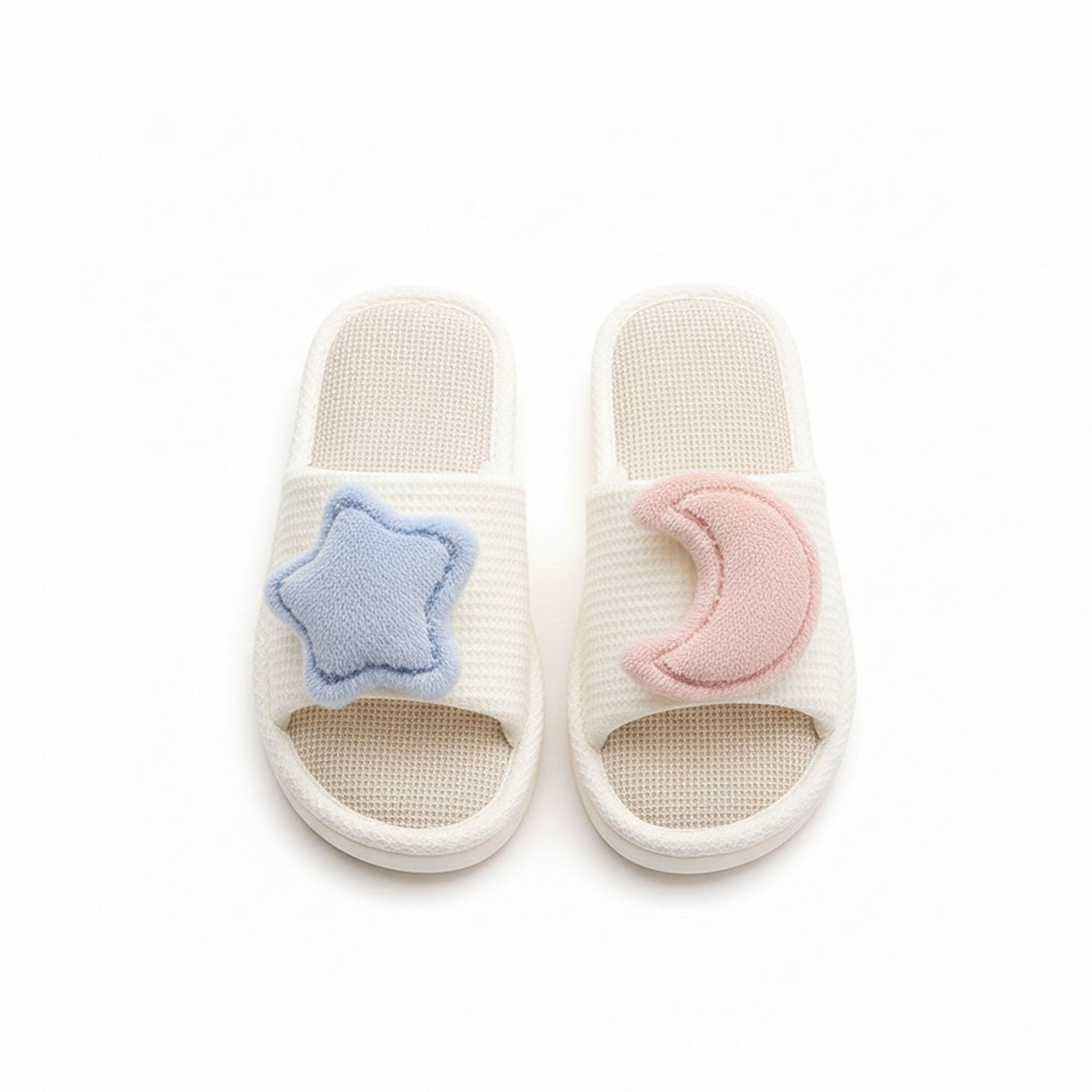 Anna-Kaci Women's Indoor Slide Slippers with Star and Moon Detail